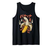 Creepy Japanese Banana Monster Kawaii Anime Criatura Camiseta sin Mangas