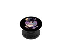 Creepy Kawaii Cat Comiendo Fideos Ramen Pastel Goth Estética PopSockets PopGrip Adhesivo