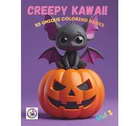Creepy Kawaii Coloring Book: 50 Unique Coloring Pages for Teens & Adults | Spooky Cute Pastel Goth Fantasy Art (Bat, Skull, Witch, Pumpkin)