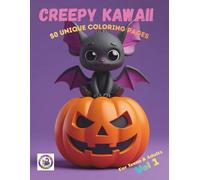 Creepy Kawaii Coloring Book Vol. 1: 50 Unique Coloring Pages for Teens & Adults | Spooky Cute Pastel Goth Fantasy Art (Bat, Skull, Witch, Pumpkin) (Little Scorpio's Creepy Kawaii Collection)