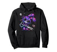 Creepy Lindo Conejito Cosido Pastel Goth Girl EMO Conejito Gótico Sudadera con Capucha