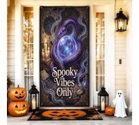 Creepy Mood Only Serpent - Cubiertas para puerta de Halloween, 91 x 183 cm | Decoración gótica de bruja, pancarta de puerta delantera, tema de bola de cristal mística, arte celestial oculto