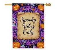 Creepy Mood Only Witchy - Bandera de casa con cita Jack-O-Lantern de 71 x | Pergamino de pergamino, bandera de patio, círculo mágico, botellas de poción, hojas de otoño, estética de bruja