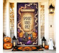 Creepy Mood Only Witchy Scroll - Cubiertas de puerta de Halloween de 36 x | Estética de brujas, pancarta de porche, botellas de poción mágicas, diseño de pergamino gótico, decoración mística del hogar
