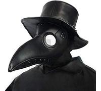 Creepy Party Doctor de la Peste Máscara Negro Cuero Nariz Larga Máscaras Steampunk Disfraz para Fiesta de Halloween Cosplay de Carnaval