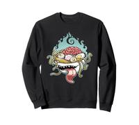 Creepy Ramen Bowl Yokai con cerebro y ojos de dibujos animados Sudadera