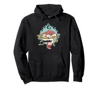 Creepy Ramen Bowl Yokai con cerebro y ojos de dibujos animados Sudadera con Capucha