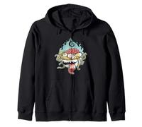 Creepy Ramen Bowl Yokai con cerebro y ojos de dibujos animados Sudadera con Capucha