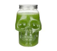 Creepy Skull Bottles - Skull Jars With Lids For Serving | 500ml/800ml Reusable Glass With Lid, Spooky Decor Container, Kitchen Bathroom Tabletop Baking Cooking Household Outdoor Camping Restaurant Bar