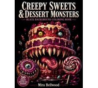 Creepy Sweets & Dessert Monsters Black Background Coloring Book: Realistic Grayscale Horror for Adults Featuring Victorian Gothic Porcelain Dolls, Cursed Puppets, Haunted House Scenes and Antique Toys