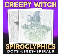 Creepy Witch Spiroglyphics Dots Lines Spirals: Spiral Mystery Coloring Pages Featuring Dark Beauties, Hidden Images to Reveal for Adults & Teens