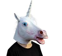CreepyParty Costume d'Halloween Fête Masque de Latex Tête Animale Licorne