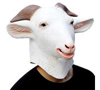 CreepyParty Fiesta de Disfraces de Halloween Máscara de Cabeza de Látex Animal Cabra Máscara de Carnaval