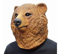 CreepyParty Fiesta de Disfraces de Halloween Máscara de Cabeza de Látex Animal Oso Pardo