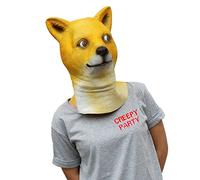 CreepyParty Fiesta de Disfraces de Halloween Máscara de Cabeza de Látex Animal Shiba Perro Doge Shiba Inu Máscara de Carnaval
