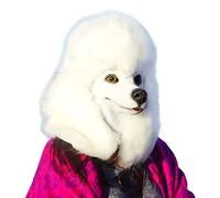 CreepyParty Fiesta de Disfraces de Halloween Máscara de Látex Cabeza de Animal Caniche Blanco