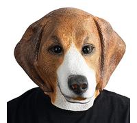 CreepyParty Máscara de beagles perro con cabeza de animal de látex, máscara realista para Halloween, carnaval, fiesta de disfraces