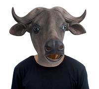 CreepyParty Máscara de Búfalo Máscaras de Cabeza de Animal de Látex Realistas para Halloween Desfile de Carnaval Fiesta de Disfraces