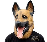CreepyParty Máscara de Cabeza Animal de Látex de Fiesta de Halloween de Perros Pastor Aleman Máscara de Carnaval
