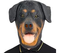 CreepyParty Máscara de Rottweiler Máscaras de Cabeza de Animal de Látex Perro Realistas para Halloween Desfile de Carnaval Fiesta de Disfraces