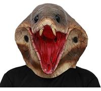 CreepyParty Máscara de Serpiente Cobra Máscaras de Cabeza de Animal de Látex Realistas para Halloween Desfile de Carnaval Fiesta de Disfraces