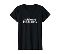 Creer es un Placebo curativo Camiseta gráfica económica, Mujer, Negro, XS