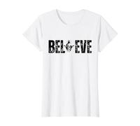Creer Escritura Bíblica Cristiana Fe con Inspiración Camiseta gráfica económica, Mujer, Blanco, S