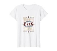 Creer Que Tus Ojos no Son Sus mentiras Diseño de Pensamiento crítico Camiseta gráfica económica, Mujer, Blanco, S