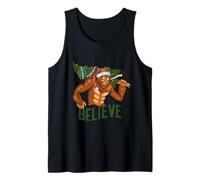 Creer Santa Claus Sasquatch Pie Grande Divertido Meme De Navidad Camiseta sin Mangas