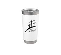 Creer, tres cruces, diseño cristiano Vaso térmico de acero inoxidable de doble pared