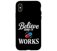 Creer y Funciona Efecto Placebo Humor Carcasa para iPhone X/XS