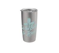 ¿Crees En Jesús Cruz Cristiana Fe Religioso Vaso térmico de acero inoxidable de doble pared