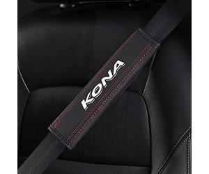 CREEST 2 Coche Cuero Almohadillas para Cinturón de Seguridad Protectoras, para Hyundai Kona Accesorios Interiores