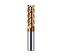 CREEYA 1PCS Fresa de metal duro 12mm, 4 dientes/4 Flautas CNC Fresas, HRC 55, Dorado TiSiN revestimiento, Fresas Carburo de recta 12mm Para Acero Metal Madera Plásticos (12mm)