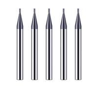 CREEYA 5 Piezas Fresa de metal duro, 4 dientes/4 Flautas CNC, HRC 55, Negro AlTiN revestimiento, Fresas Carburo de recta para Acero, Metal, Madera, Plásticos (1mm)