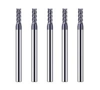 CREEYA 5 Piezas Fresas CNC HRC 55 AlTiN, 3mm, 4 Dientes/Flautas Para Acero, Madera y Plásticos