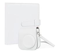 Crefotu Fujifilm Mini Álbum y Funda Funda para Fujifilm Instax Mini 11 Instant Film Cámara, Blanco