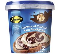 Crema al Cacao con Avellanas 2 Sabores 500g - Crema de Chocolate Blanco y Negro para Untar, Ideal para Desayunos y Meriendas