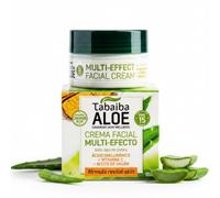Crema Aloe Vera Facial Hidratante Multi Efecto 24h, Protección SPF 15, 100 ml - Ácido Hialurónico, Vitamina C y Argán