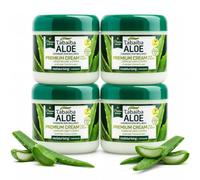 Crema Aloe Vera Facial y Corporal, 300 ml- Versión Premium, Paquete de 4 | Crema Hidratante de Sábila para Cara y Cuerpo