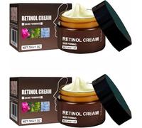 Crema Anti-Edad con Retinol, Ácido Hialurónico y Vitamina C que Reduce Líneas Finas y Arrugas, Hidratante de Día y Noche para el Rostro, Reafirma la Piel, Apta para Todo Tipo de Piel (2Pcs)