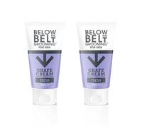 Crema anti-rozaduras Below The Belt para hombre, alivio diario para muslos e ingle con refrescante aroma - Pack doble de 75 ml