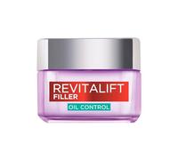 Crema antiarrugas L'Oréal Paris para pieles mixtas y grasas, control seboso para 8H, piel menos brillante y fresca, con ácido hialurónico y ácido salicílico, relleno Revitalift 50 ml