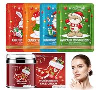 Crema Antiarrugas+Mascarilla Facial Hidratante, Mascarilla Facial Skincare, Crema Hidratante Facial para Mayoría de Los Tipos de Piel,Set Regalo Mujer para Belleza,Temático de Navidad
