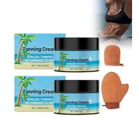 Crema Autobronceadora Para Piel - Bronceado Sin Sol, Fórmula Hidratante Y Sin Rayas, Bronceado Rápido Y Natural, Loción Autobronceadora Intensiva Con 2 Guantes Incluidos (Pack De 2 Unidades)