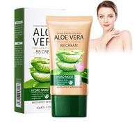 Crema BB corrector hidratante, corrector de larga duración, crema BB con aloe vera, crema hidratante BB crema para tonos de piel naturales, resistente al agua y de larga duración (blanco marfil)