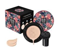 Crema BB correctora hidratante, maquillaje base BB Cream - Base de cojín de aire en forma de hongo,con esponjas de maquillaje de para amigos, familiares, mujeres y niñas