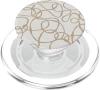 Crema Beige Orgánico Líneas Curvas Decorativo Moderno Ge PopSockets PopGrip para MagSafe