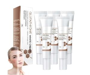 Crema blanqueadora con glutatión, removedor de manchas oscuras faciales, crema tonificante hidratante e iluminadora, loción aclaradora para eliminar imperfecciones, suave y no irritante (5pcs)