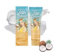 Crema bronceada suave para el cuidado del cuerpo, 100 ml, crema bronceadora de caramelo, no grasa, aroma a caramelo, tez de bronce, textura ligera para un efecto bronceado suave uniforme (coco)